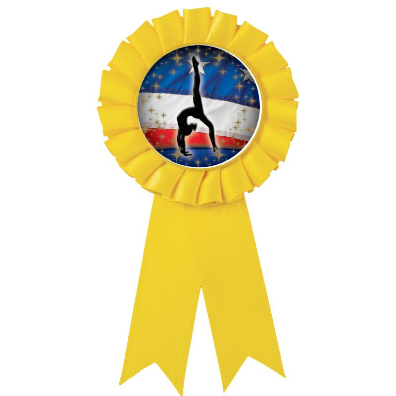 YELLOW MYLAR ROSETTES