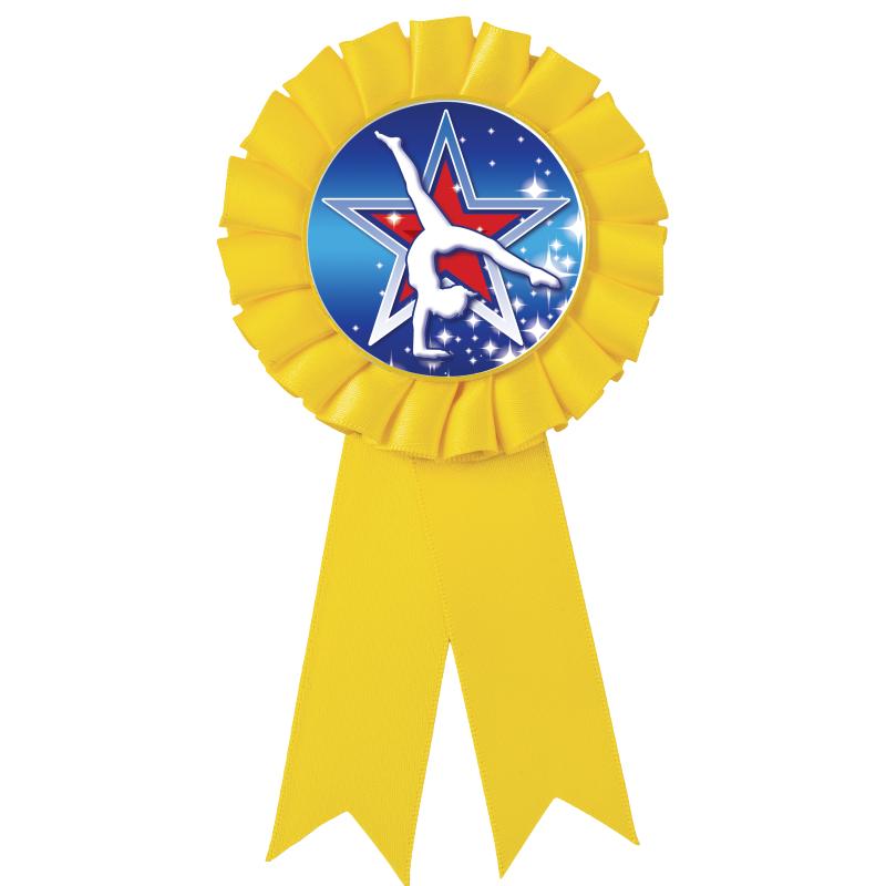 YELLOW MYLAR ROSETTES