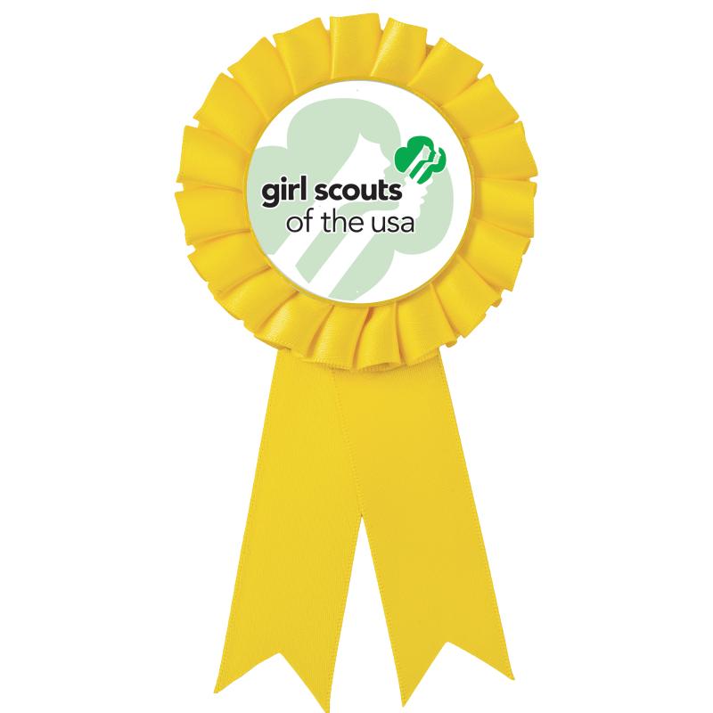 YELLOW MYLAR ROSETTES