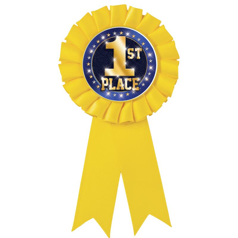 YELLOW MYLAR ROSETTES