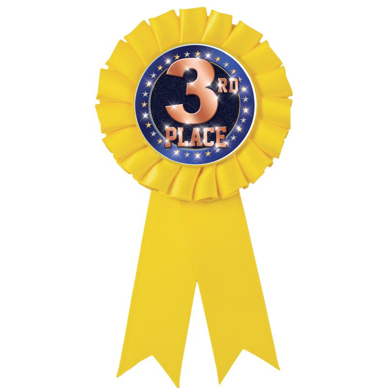 YELLOW MYLAR ROSETTES