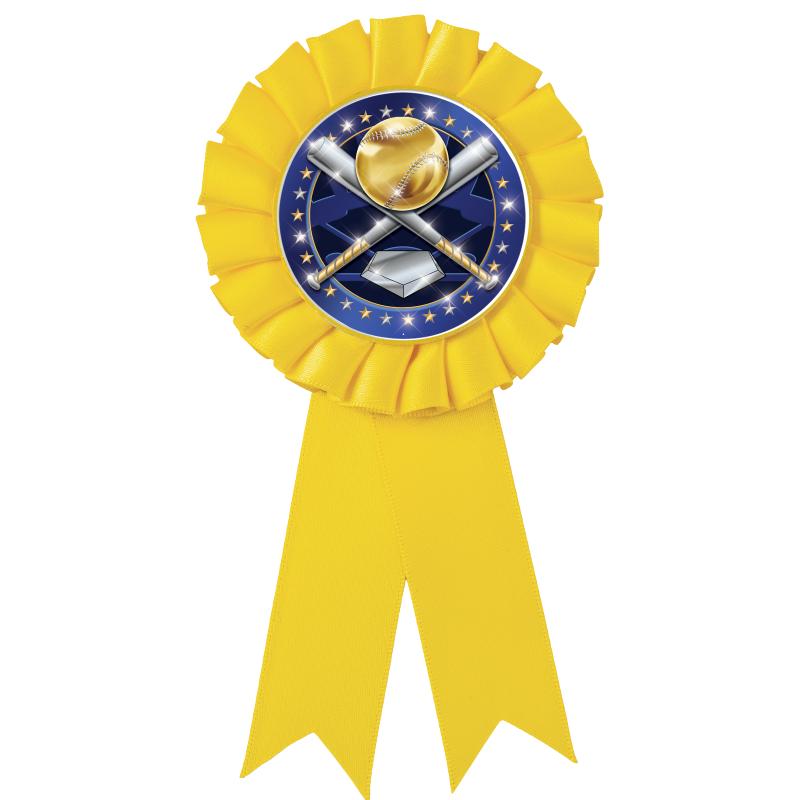 YELLOW MYLAR ROSETTES