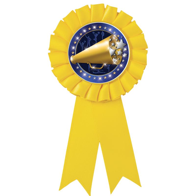 YELLOW MYLAR ROSETTES