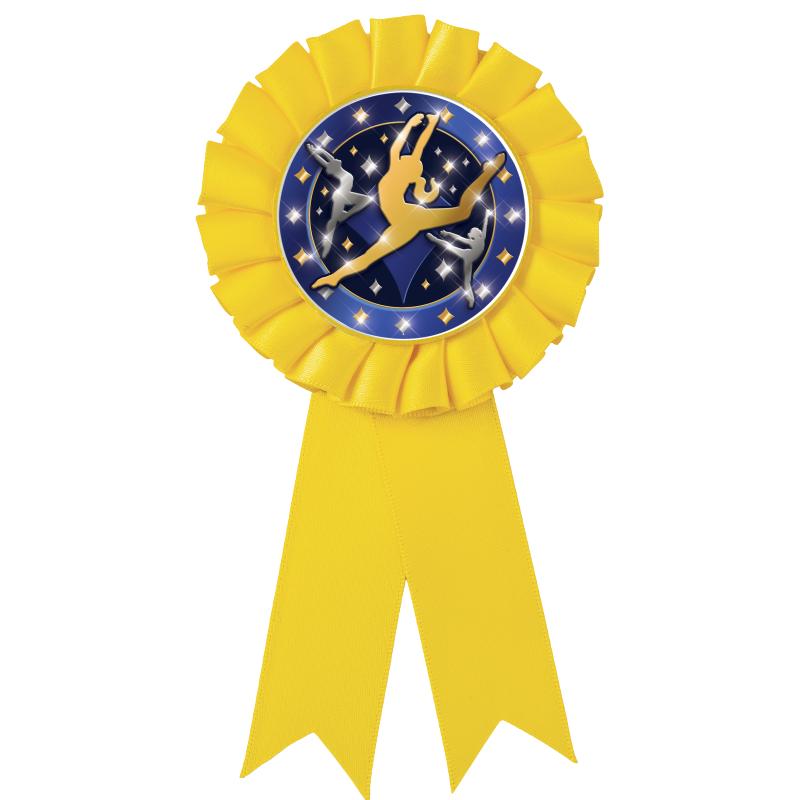 YELLOW MYLAR ROSETTES