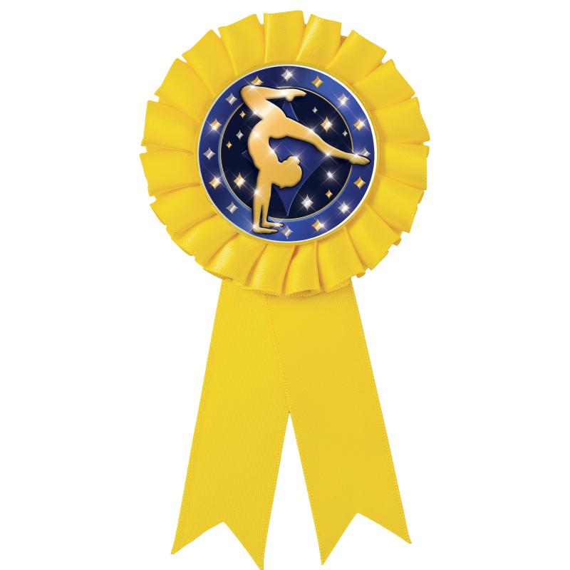 YELLOW MYLAR ROSETTES