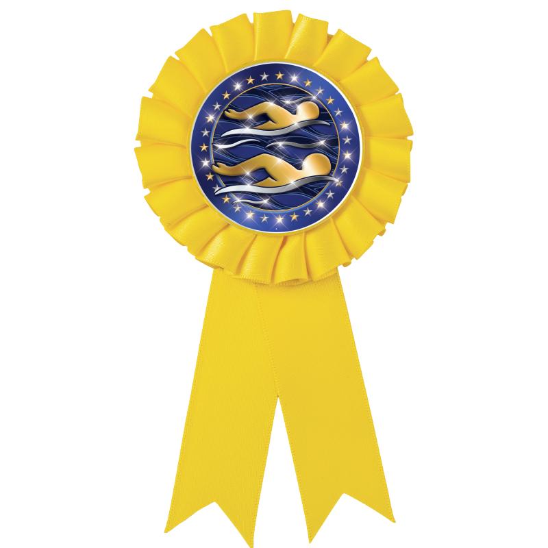 YELLOW MYLAR ROSETTES