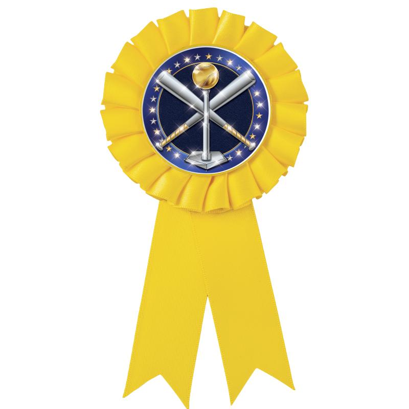 YELLOW MYLAR ROSETTES