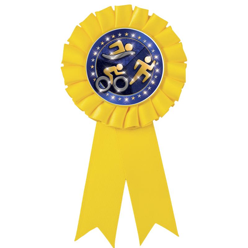 YELLOW MYLAR ROSETTES