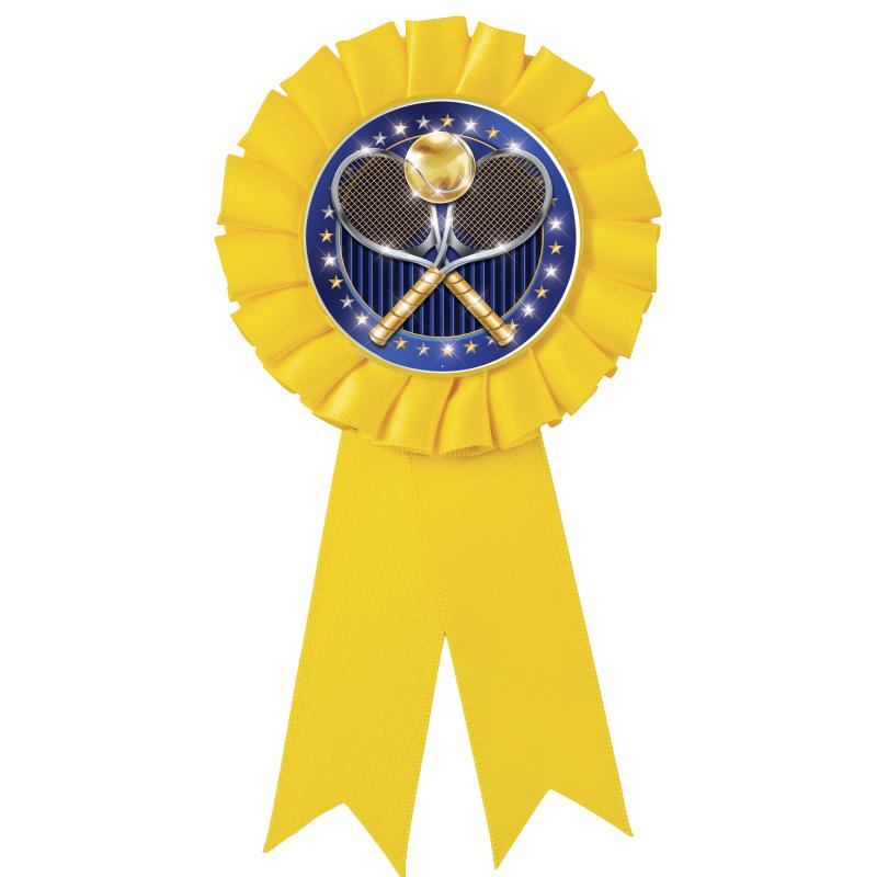 YELLOW MYLAR ROSETTES