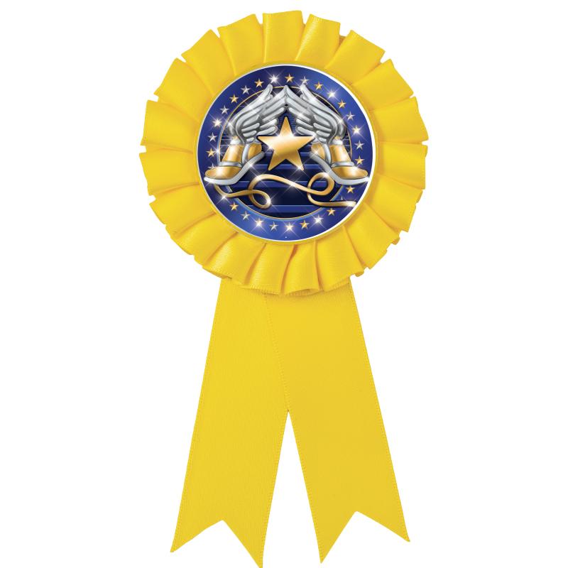 YELLOW MYLAR ROSETTES