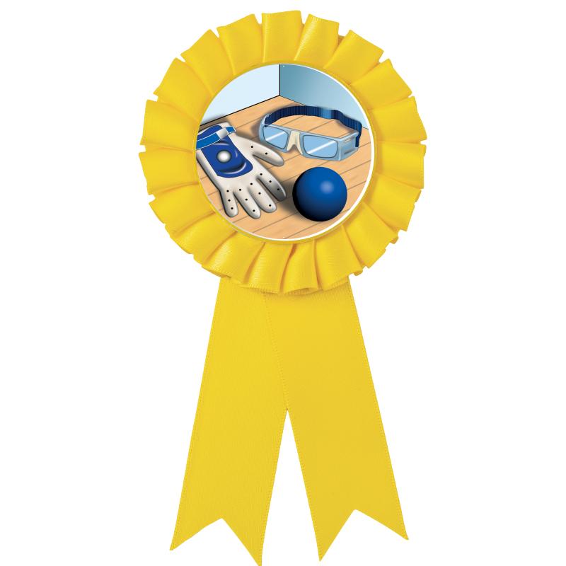 YELLOW MYLAR ROSETTES