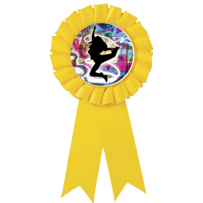 YELLOW MYLAR ROSETTES