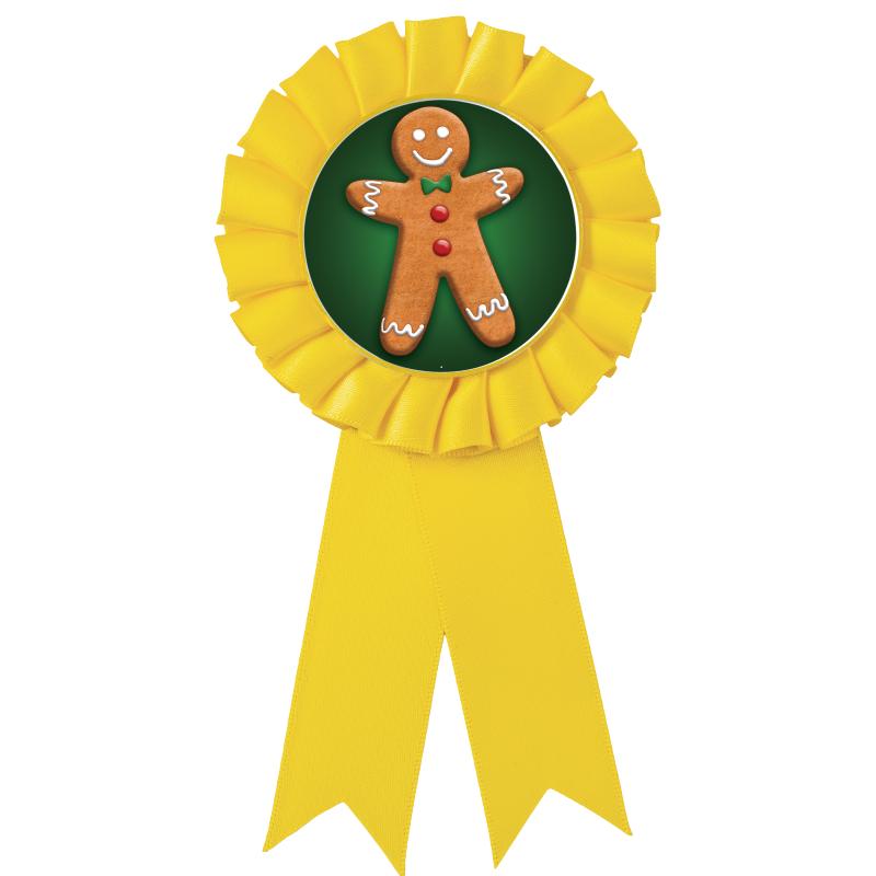 YELLOW MYLAR ROSETTES