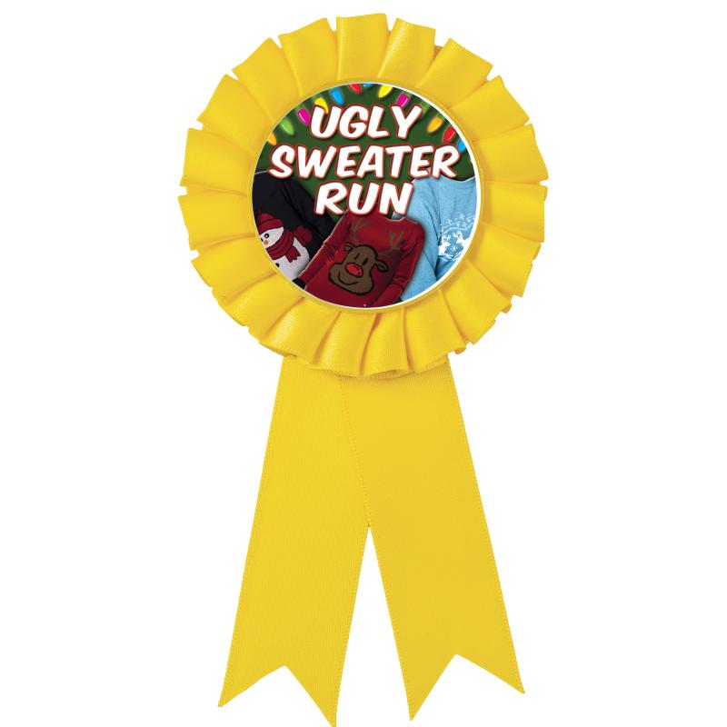 YELLOW MYLAR ROSETTES