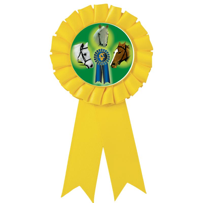 YELLOW MYLAR ROSETTES