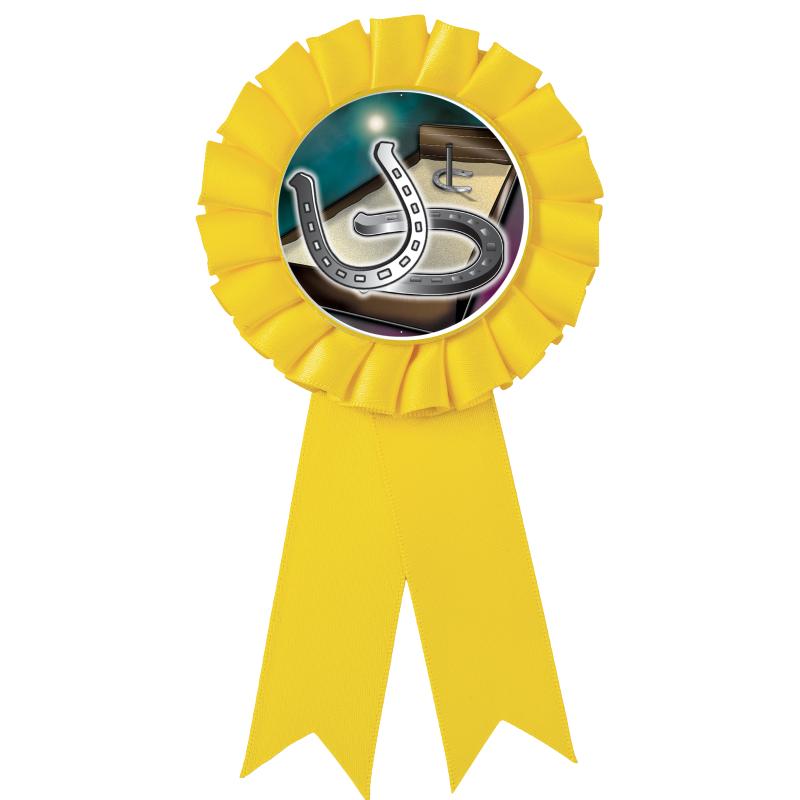 YELLOW MYLAR ROSETTES