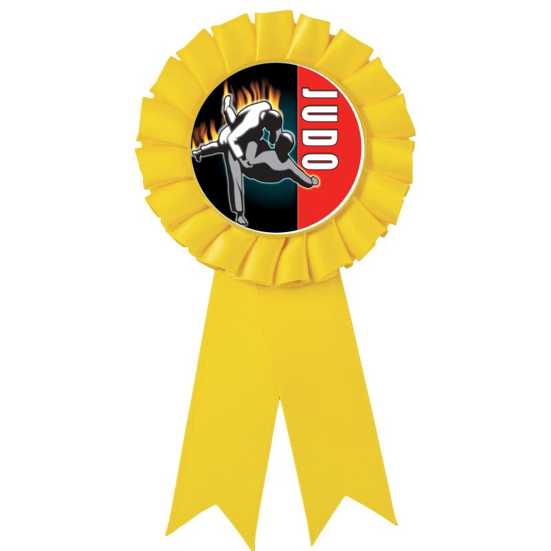 YELLOW MYLAR ROSETTES