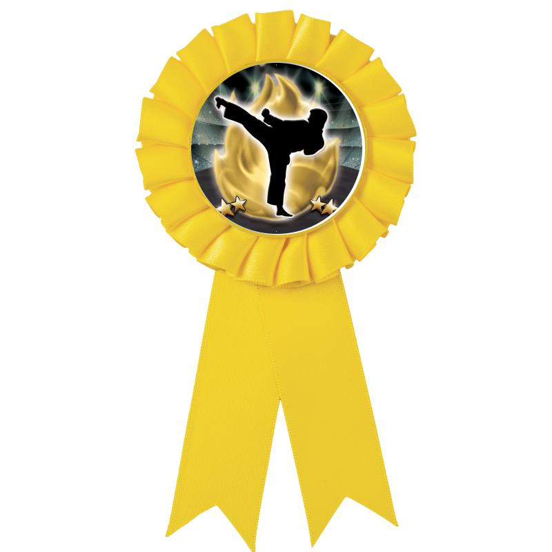 YELLOW MYLAR ROSETTES