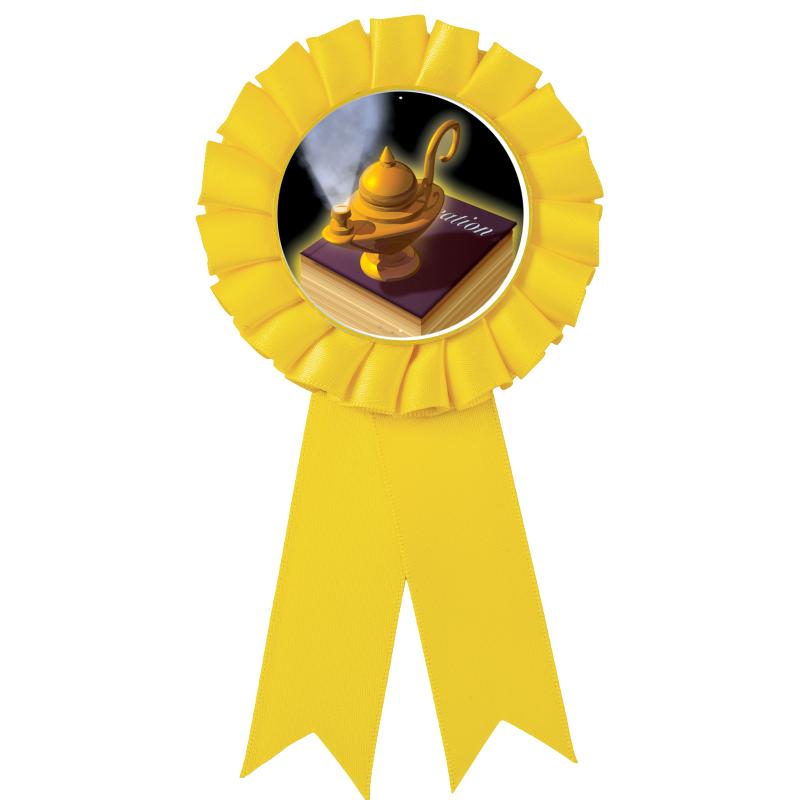 YELLOW MYLAR ROSETTES