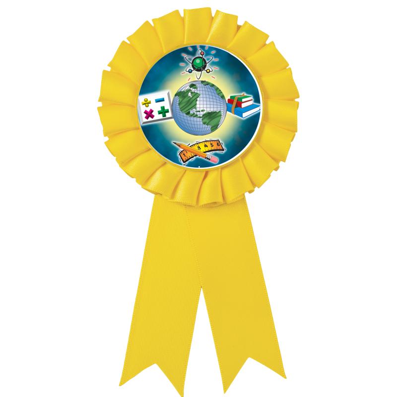 YELLOW MYLAR ROSETTES