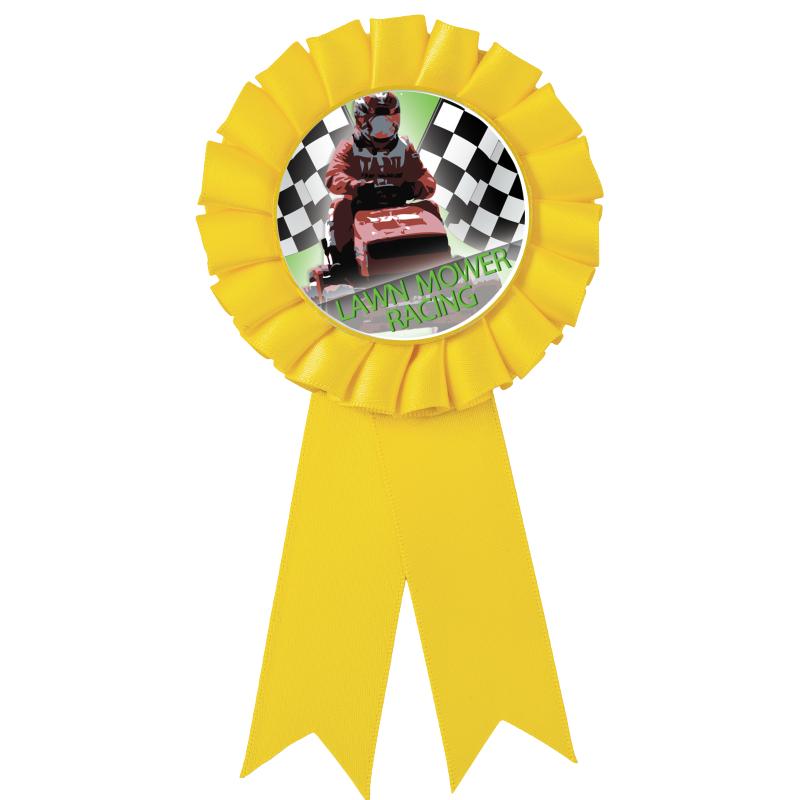 YELLOW MYLAR ROSETTES