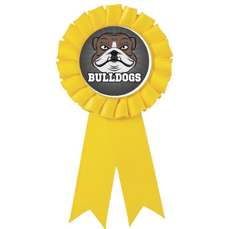 YELLOW MYLAR ROSETTES