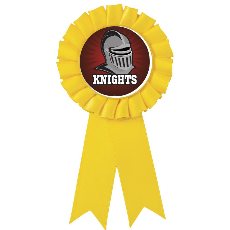 YELLOW MYLAR ROSETTES