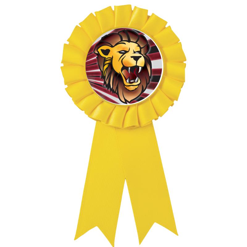 YELLOW MYLAR ROSETTES