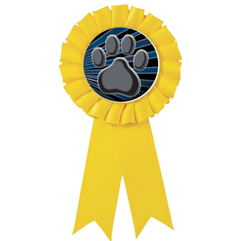 YELLOW MYLAR ROSETTES