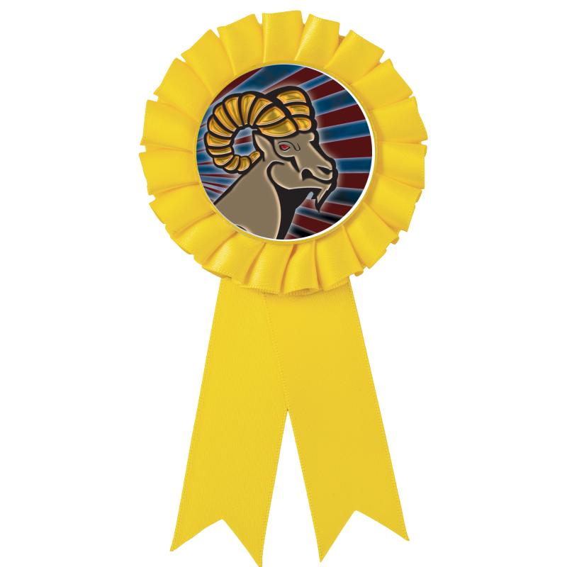 YELLOW MYLAR ROSETTES