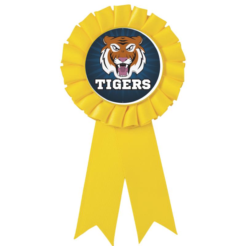 YELLOW MYLAR ROSETTES