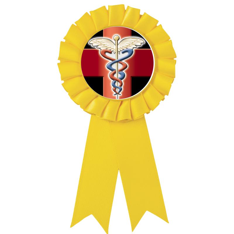 YELLOW MYLAR ROSETTES