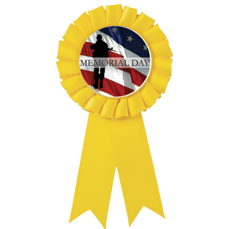 YELLOW MYLAR ROSETTES