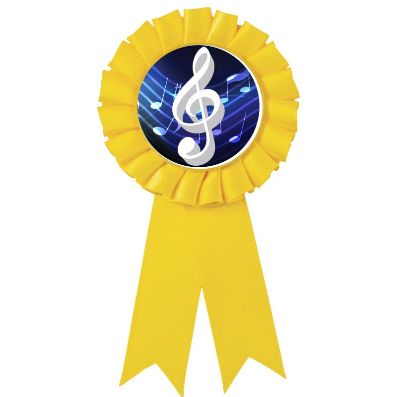 YELLOW MYLAR ROSETTES