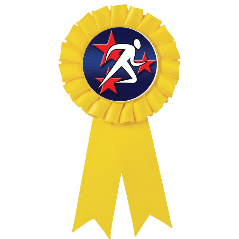 YELLOW MYLAR ROSETTES