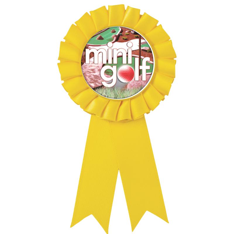 YELLOW MYLAR ROSETTES