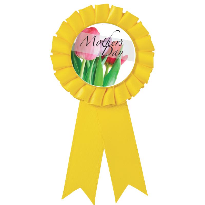 YELLOW MYLAR ROSETTES