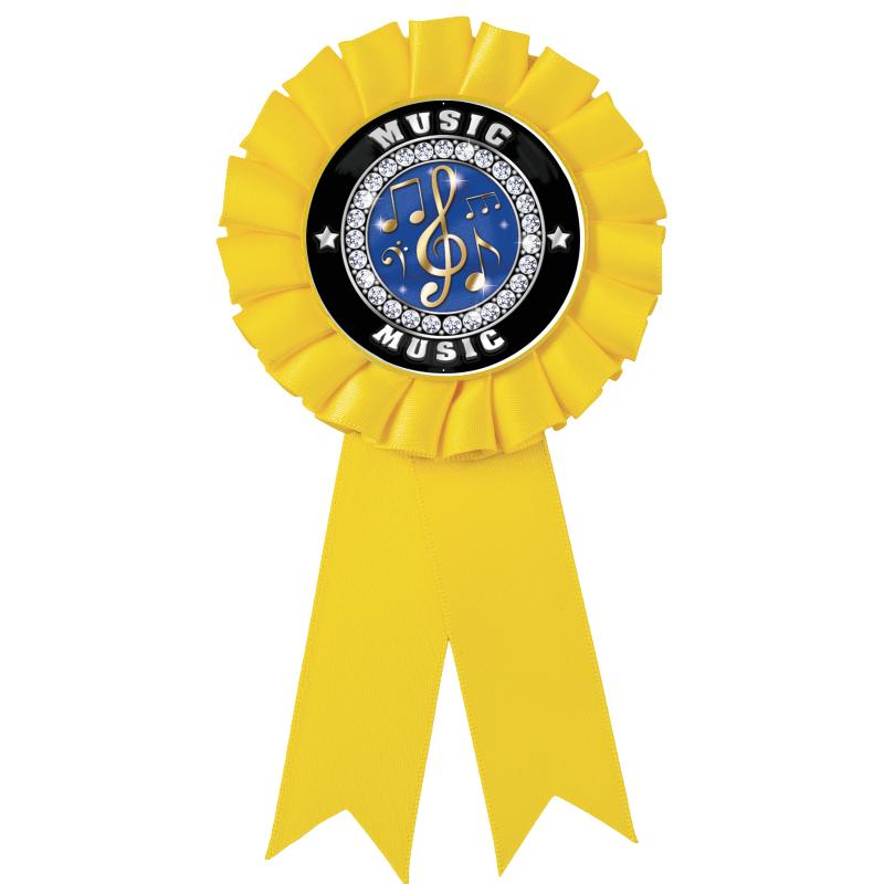 YELLOW MYLAR ROSETTES