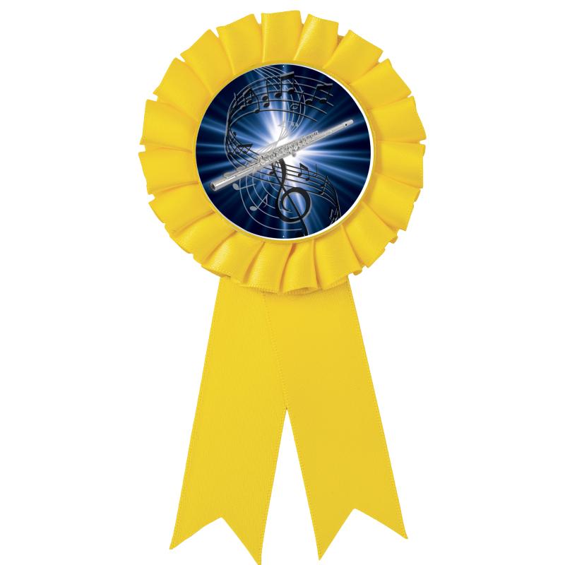 YELLOW MYLAR ROSETTES