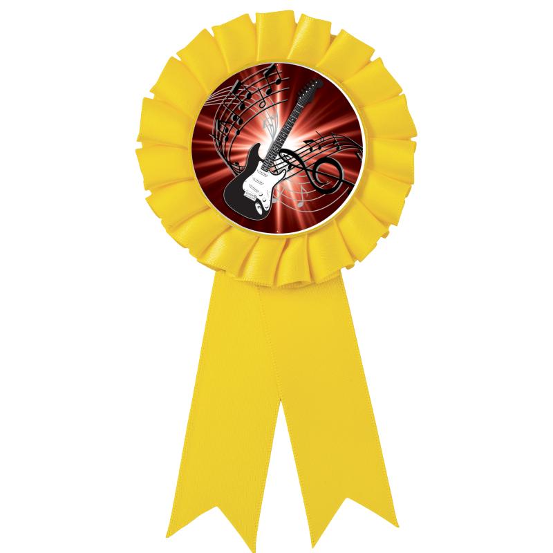 YELLOW MYLAR ROSETTES