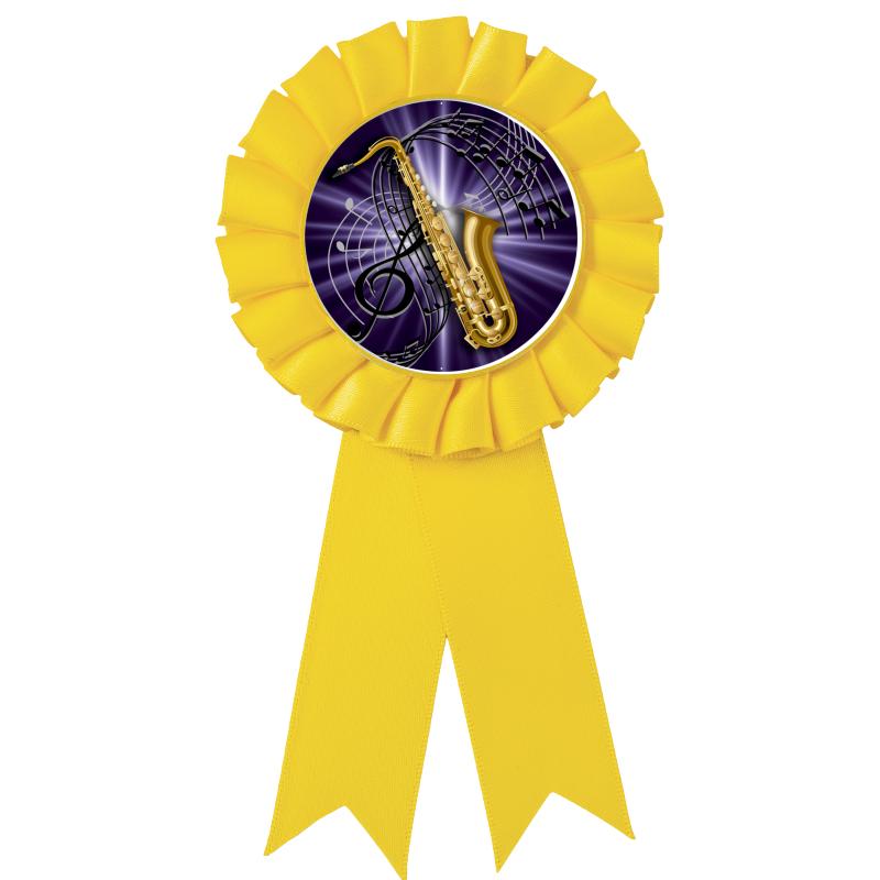 YELLOW MYLAR ROSETTES