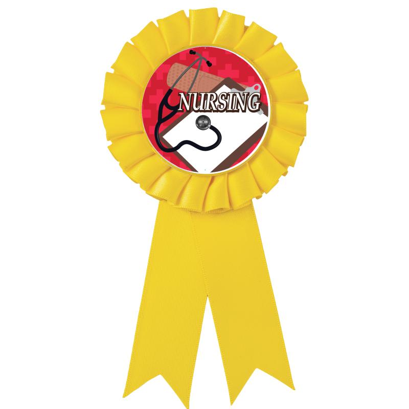 YELLOW MYLAR ROSETTES