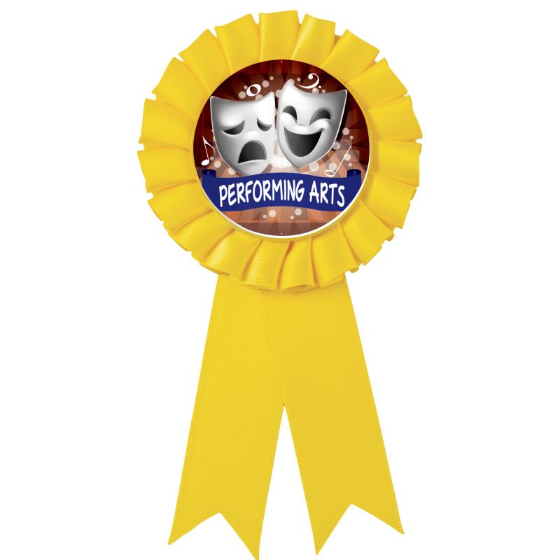 YELLOW MYLAR ROSETTES