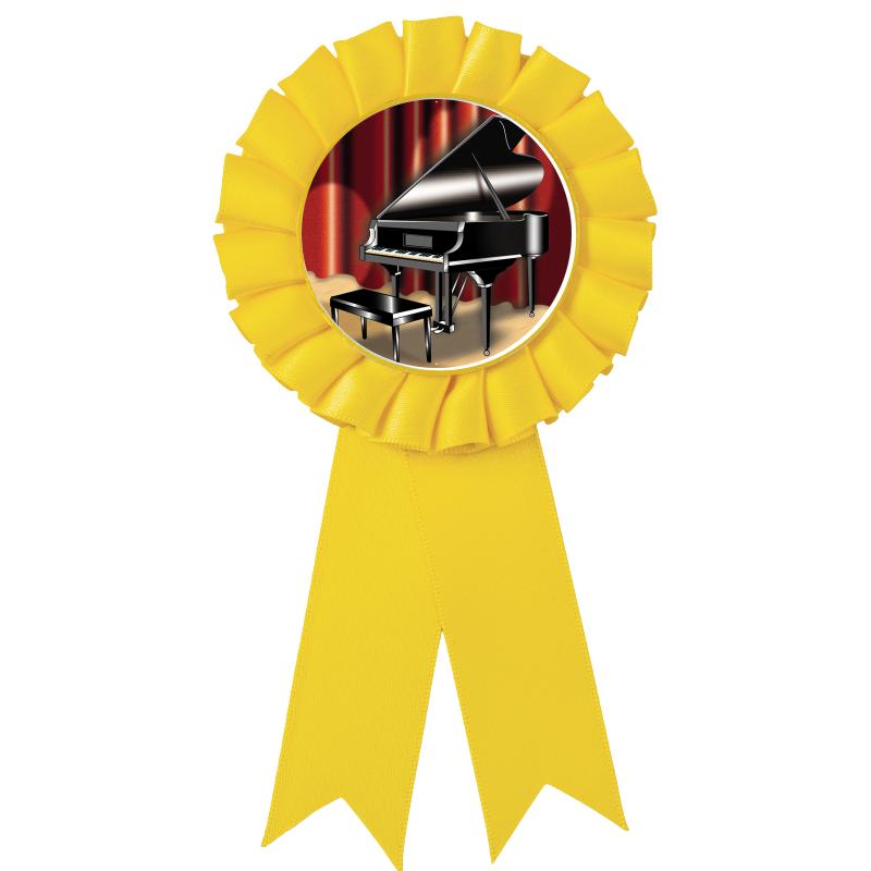 YELLOW MYLAR ROSETTES