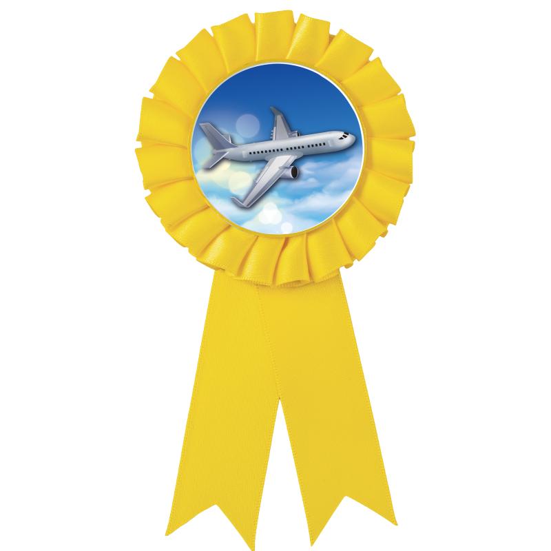 YELLOW MYLAR ROSETTES