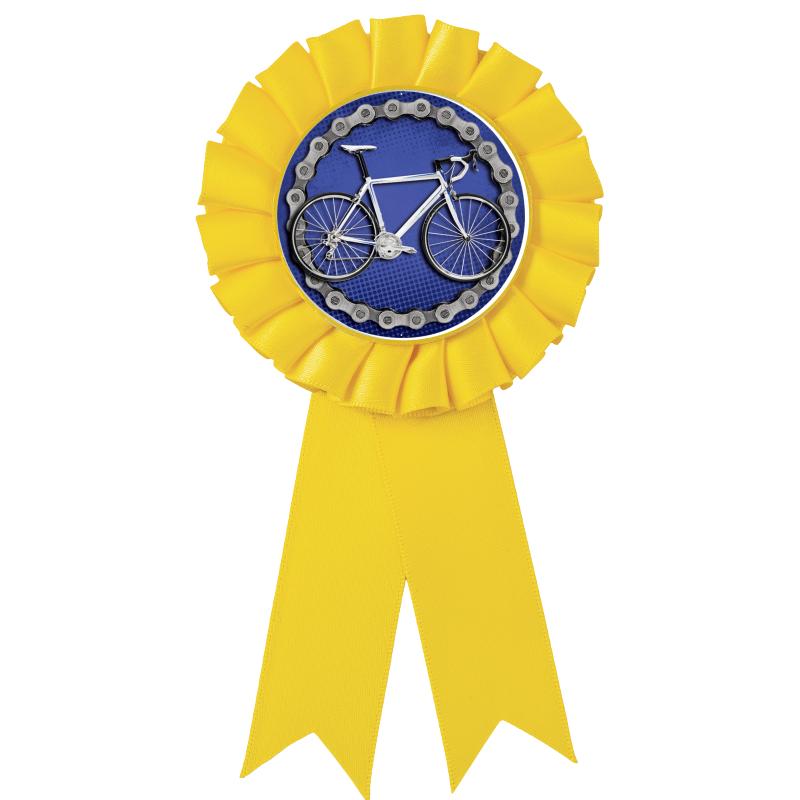 YELLOW MYLAR ROSETTES