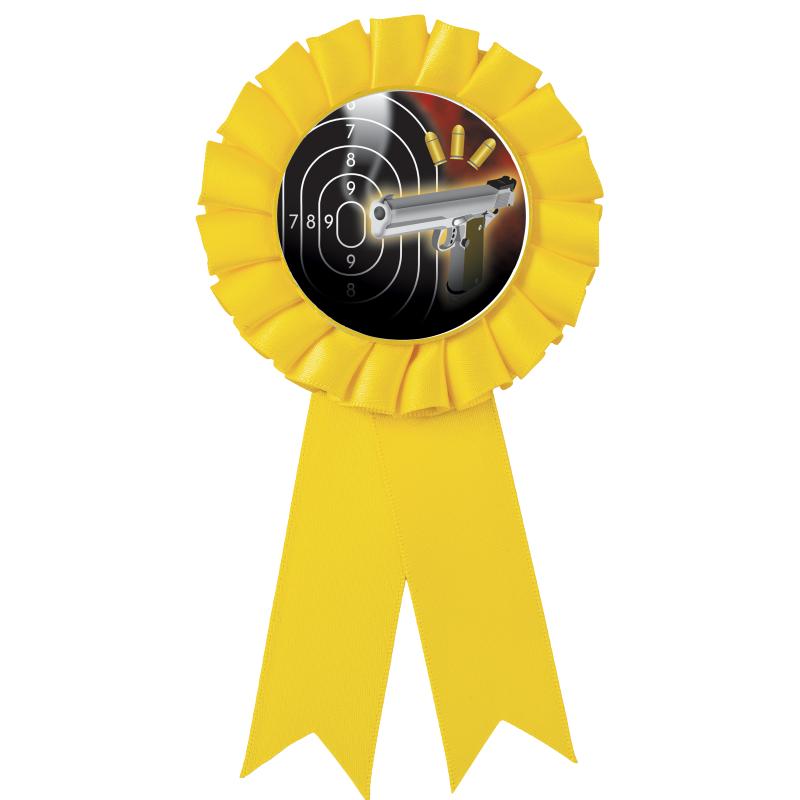 YELLOW MYLAR ROSETTES