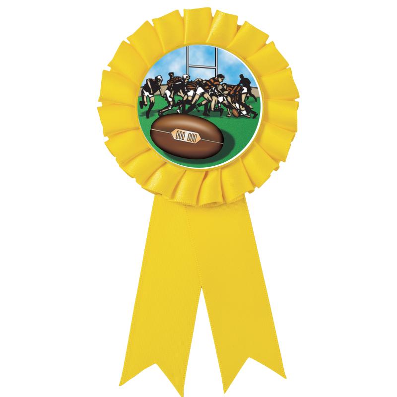 YELLOW MYLAR ROSETTES