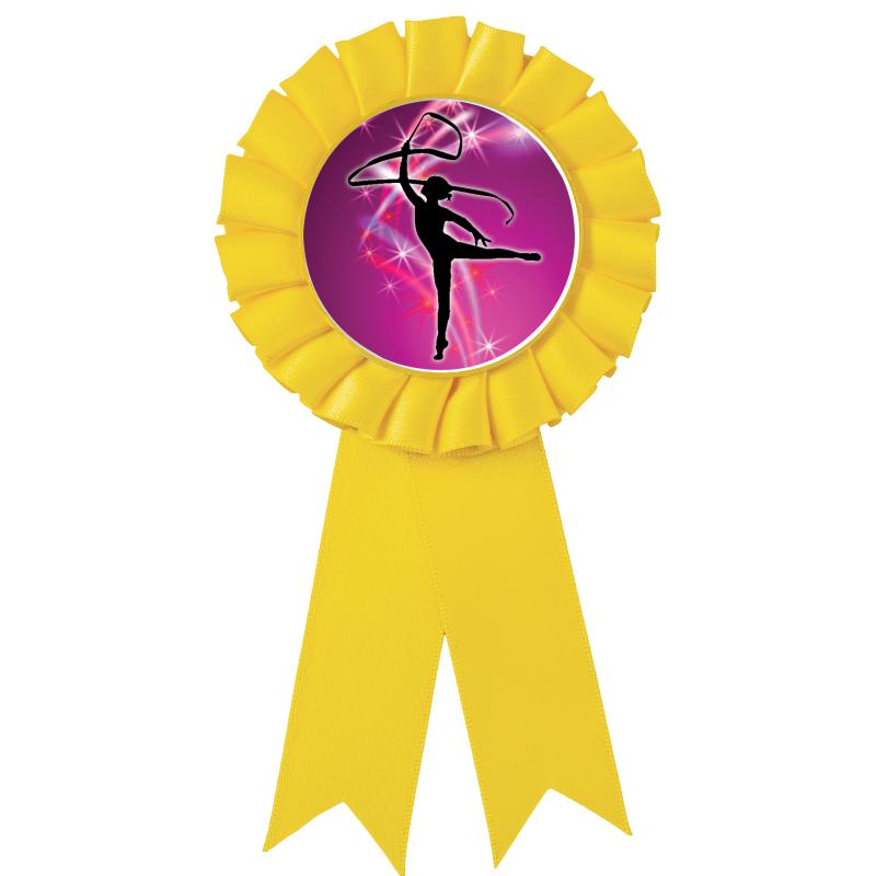 YELLOW MYLAR ROSETTES