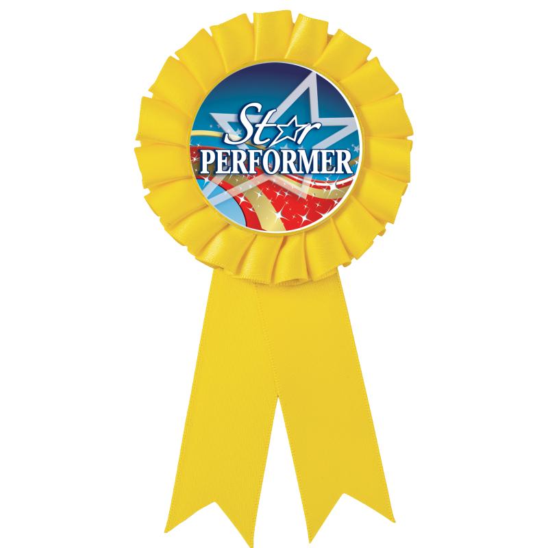 YELLOW MYLAR ROSETTES